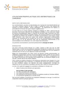 Utilisation prophylactique des antibiotiques en chirurgie (2009)