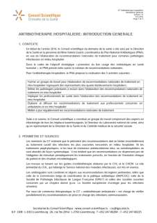 Antibiothérapie hospitalière: Introduction générale (2019)